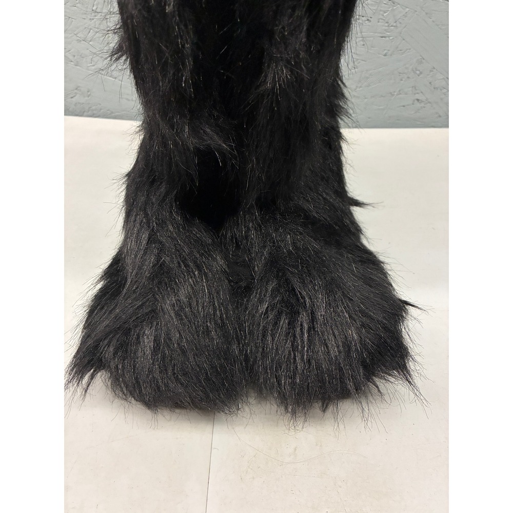 Monki Faux Fur Snow Boots Womens 6.5 Black Winter Warm Chunky Platform Cozy - Picture 3 of 9